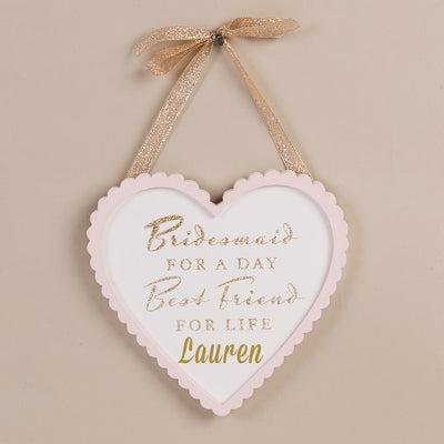 Personalised Heart Shaped Wooden Sign - Bridesmaid - WowWee.ie Personalised Gifts
