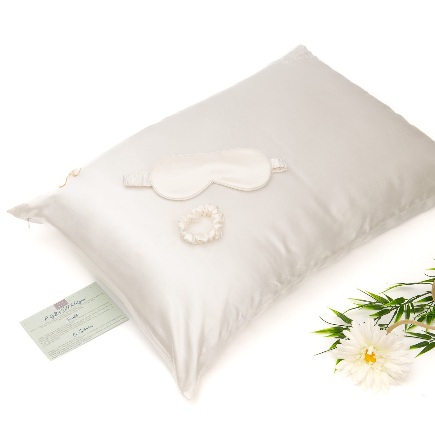 Luxurious 100% Mulberry Silk 3-Piece Gift Set - Pillow Case Personalised with Initial