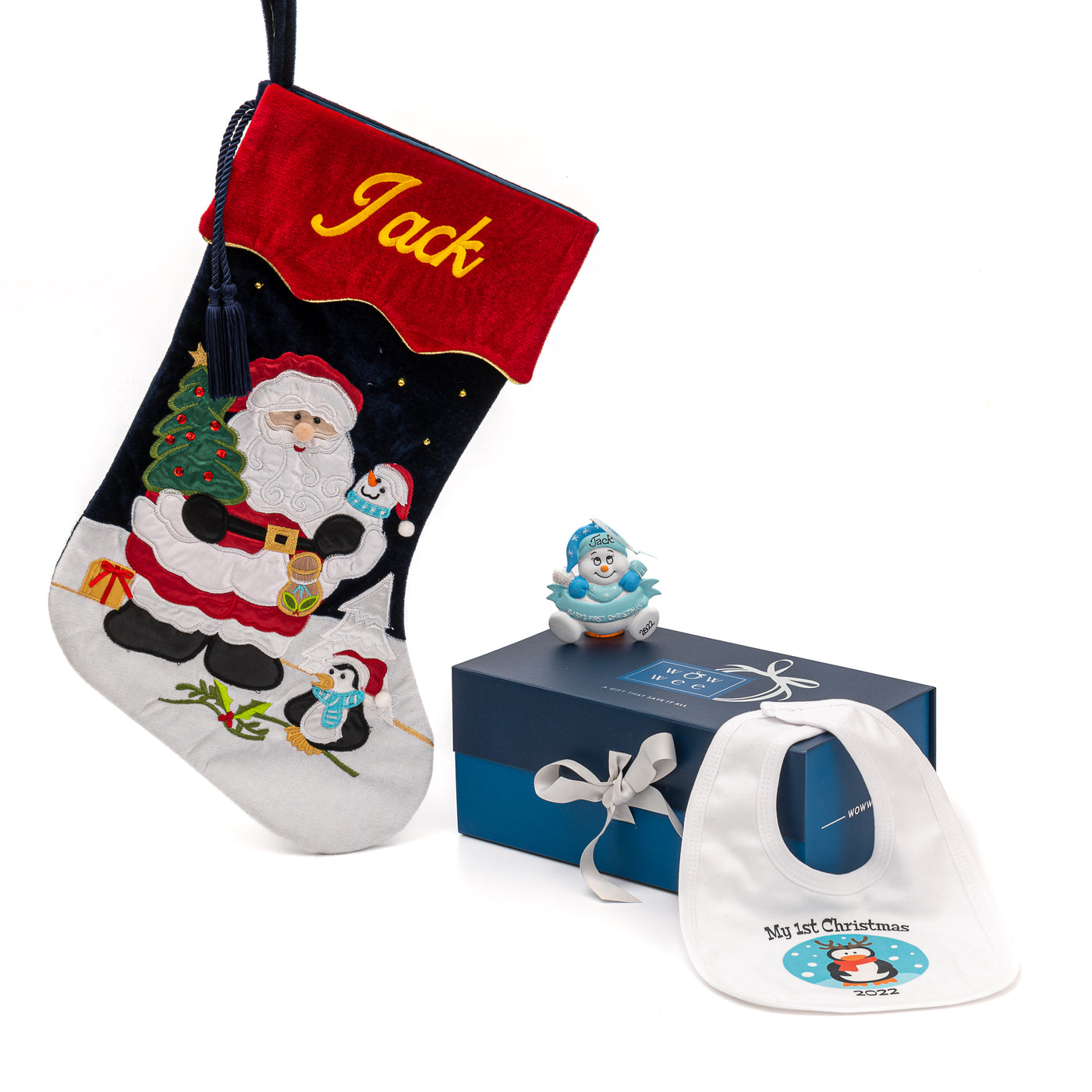 Personalised Baby's First Christmas Gift Box for Boys - Blue