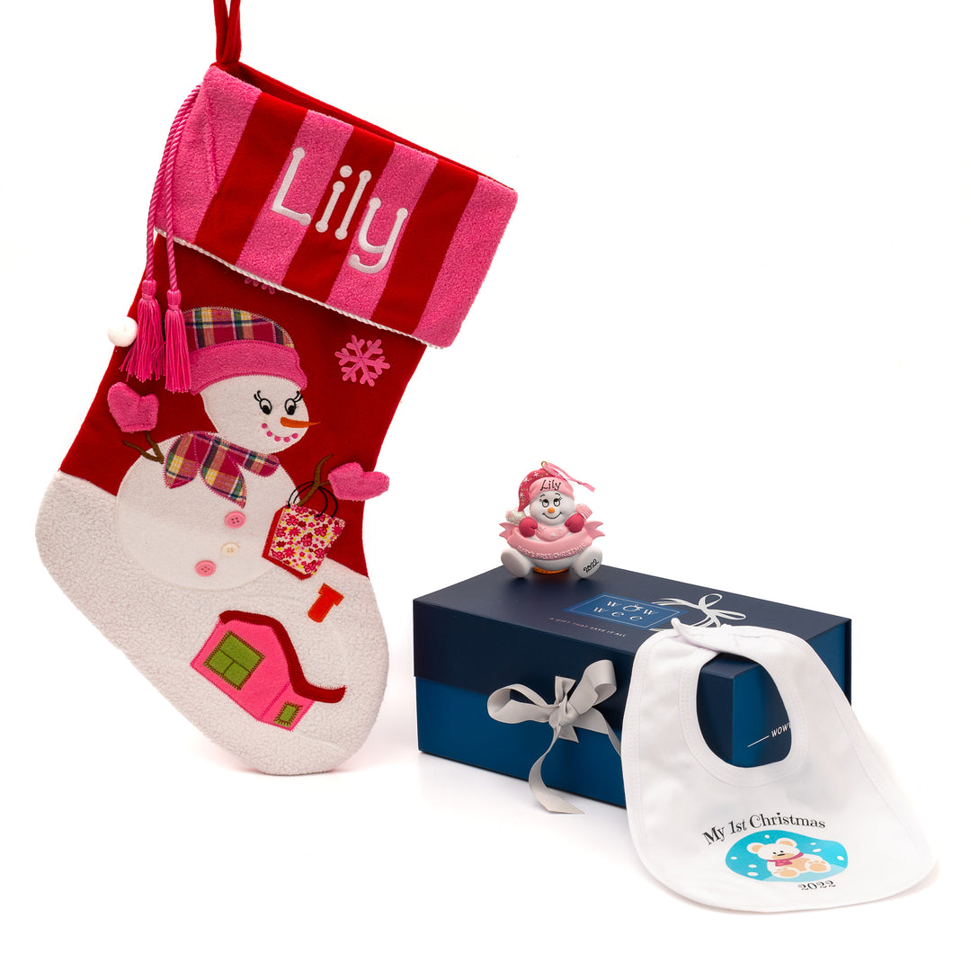 Personalised Baby's First Christmas Gift Box for Girls - Pink