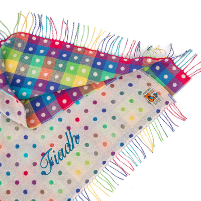 Personalised Foxford Baby Blanket - Multi Coloured Spot