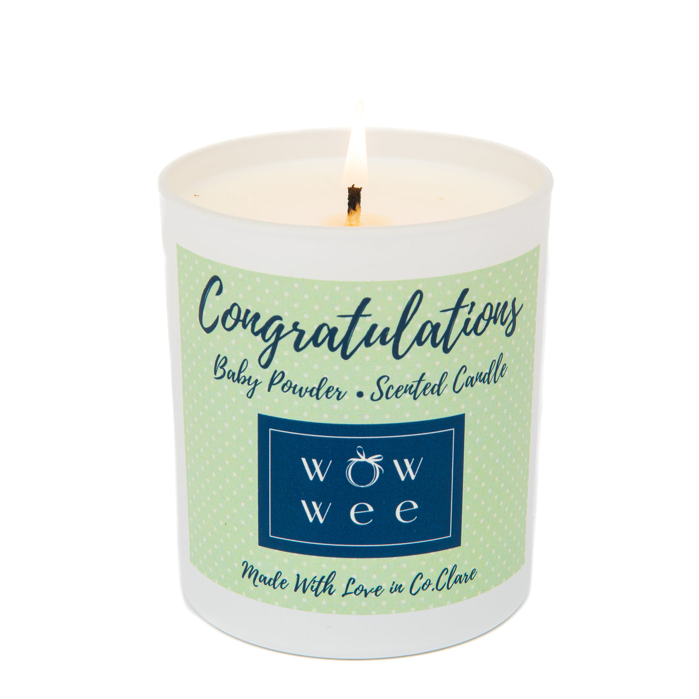 WowWee.ie Signature Congratulations Candle - Baby Powder