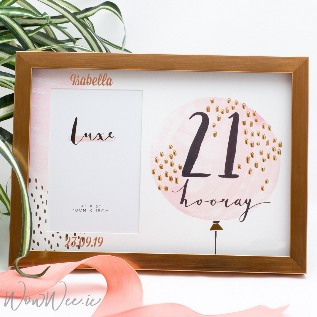 Personalised 21st Birthday Photo Frame - Rose Gold - WowWee.ie Personalised Gifts