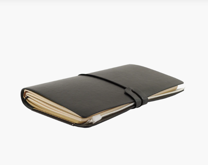 Personalised Leather Journal - Voyager Black