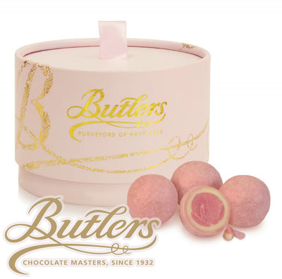 Personalised Butlers Chocolates - Pink Marc de Champagne Powder Puff - WowWee.ie Personalised Gifts