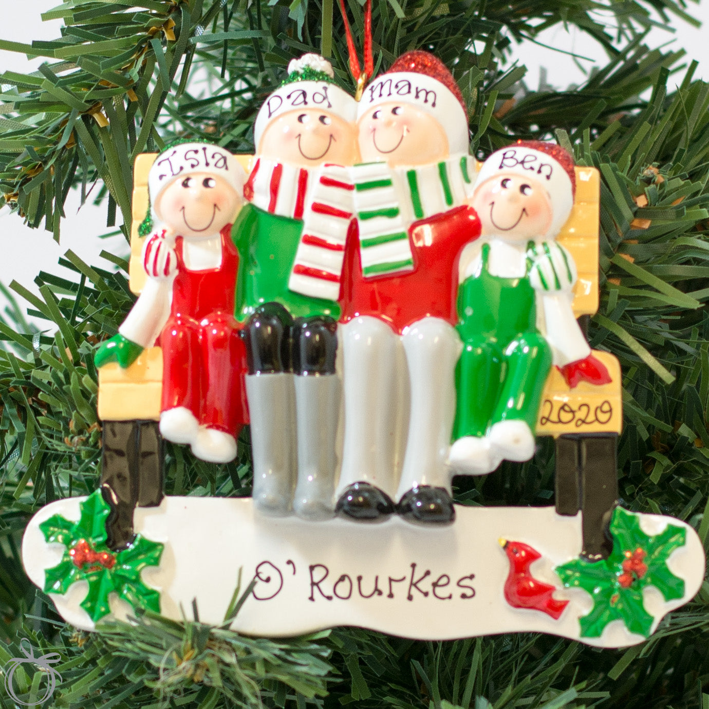 Personalised Christmas Ornament - Park Bench 4 - WowWee.ie Personalised Gifts