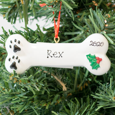 Personalised Christmas Ornament - Dog Bone - WowWee.ie Personalised Gifts