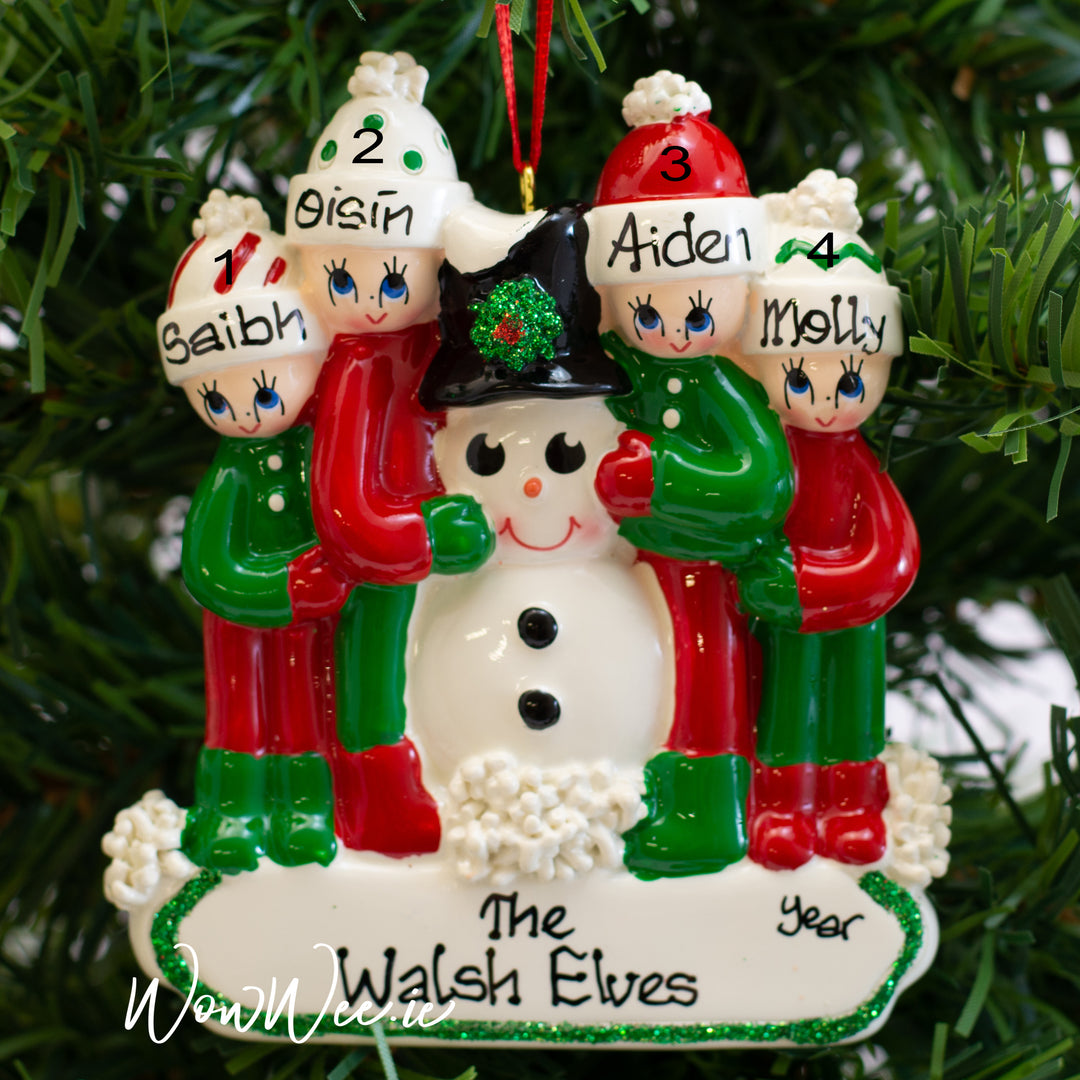 Personalised Snowman Christmas Ornament - Making a Snowman 4 - WowWee.ie Personalised Gifts