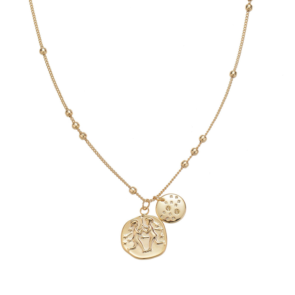 GEMINI Zodiac Coin Necklace gift for those born May 21 – June 20