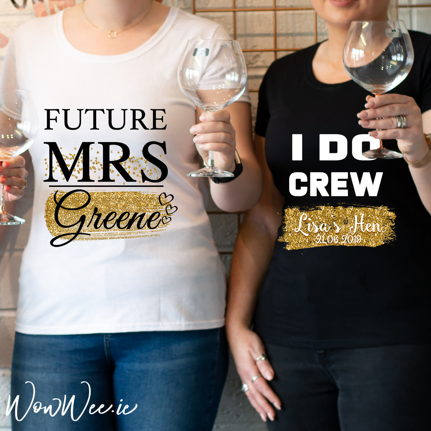 Personalised Hen Night T-Shirts - Rose & Gold Limited Edition Collection - Future Mrs - WowWee.ie Personalised Gifts