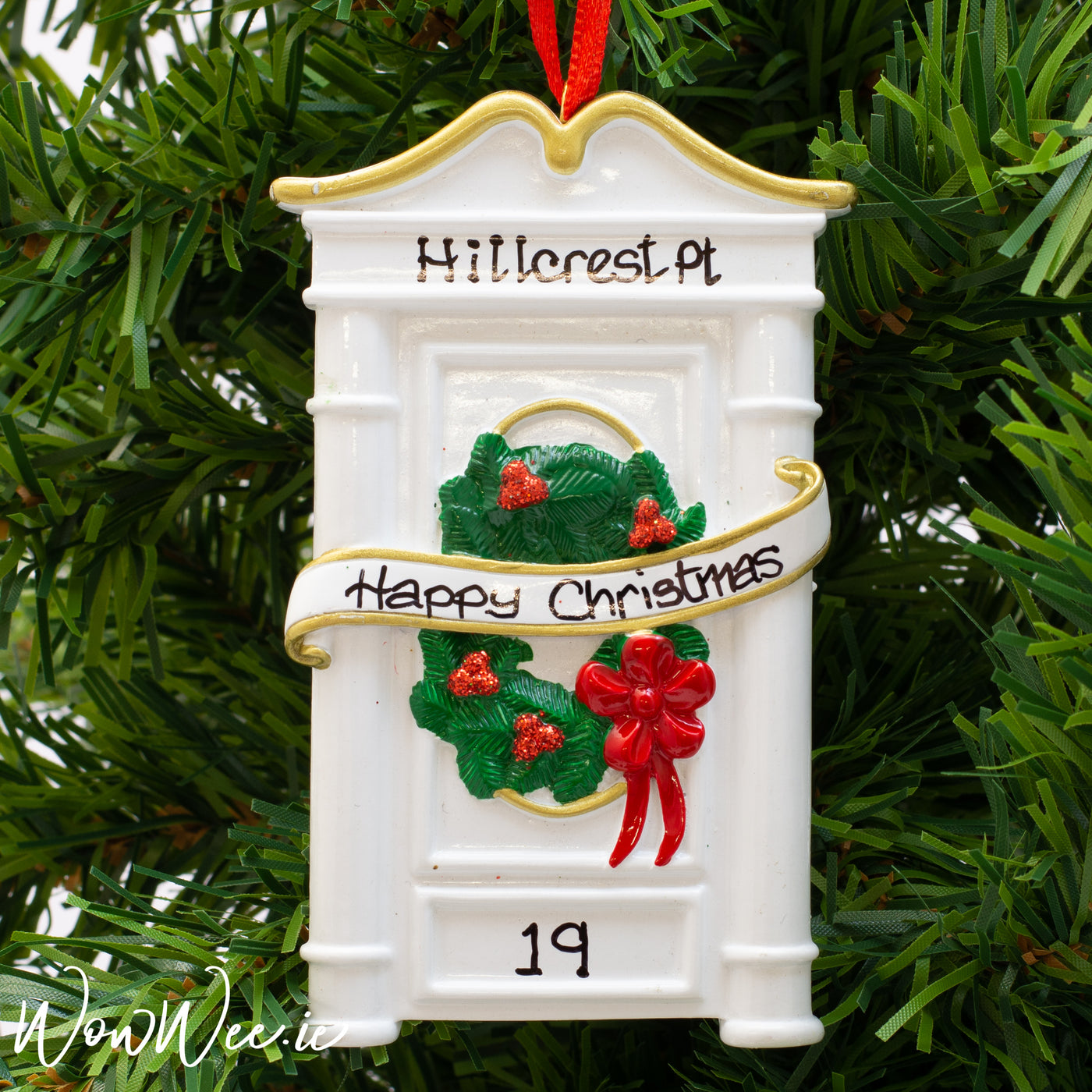 Personalised Christmas Ornament - White Door - WowWee.ie Personalised Gifts
