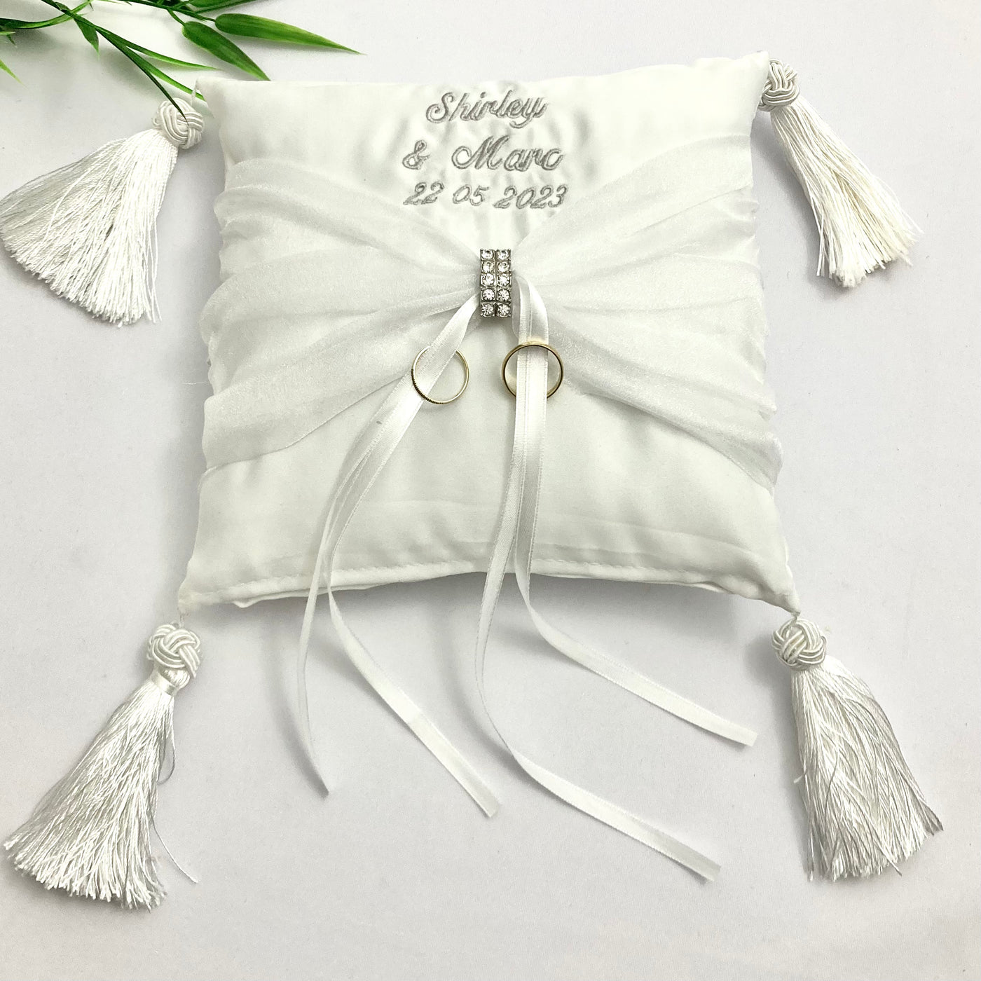 Personalised Bridal Ring Bearer Cushions - Ivory or White