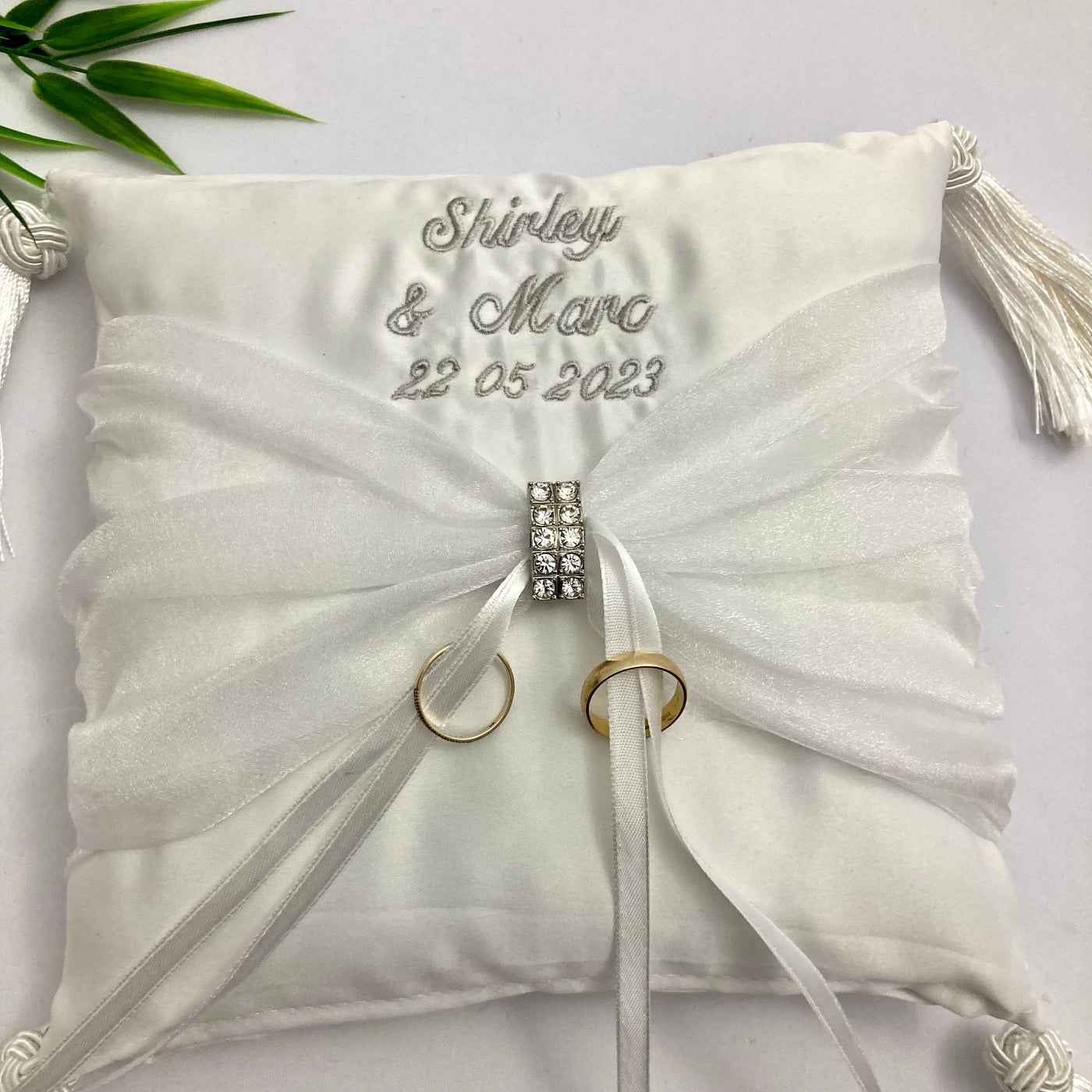 Personalised Bridal Ring Bearer Cushions - Ivory or White