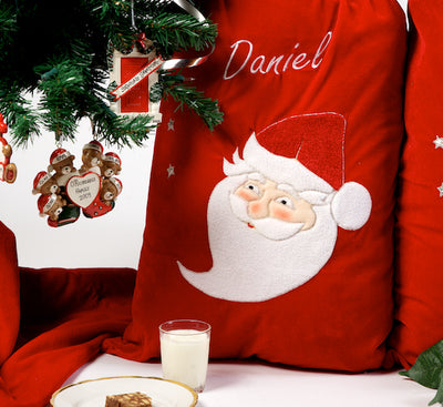 Personalised Large Velvet Santa Sack with Drawstring - WowWee.ie Personalised Gifts