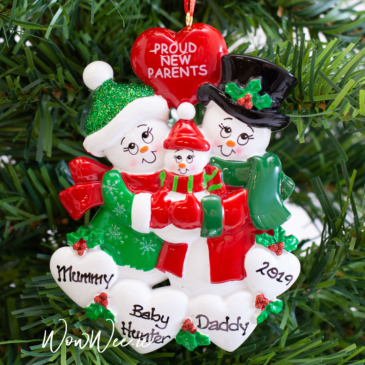 Personalised Christmas Ornament - Proud New Parents - WowWee.ie Personalised Gifts