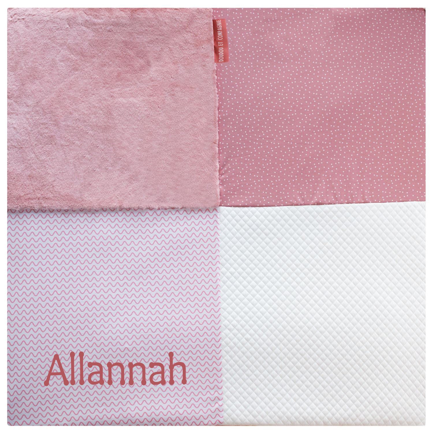 Personalised Baby Pink Patchwork Quilt for Girls - Plush, Cosy and Warm by Doudou et Compagnie - WowWee.ie Personalised Gifts