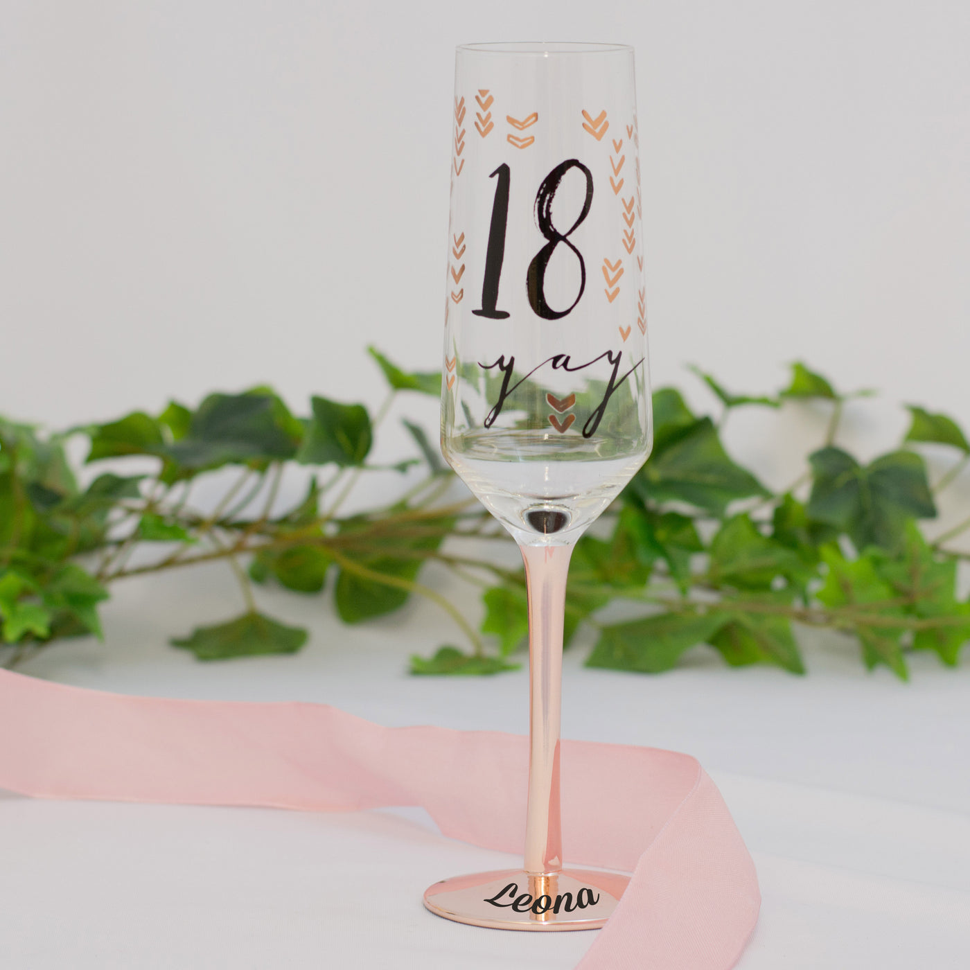 Personalised 18th Birthday Champagne Flute - Rose Gold - WowWee.ie Personalised Gifts