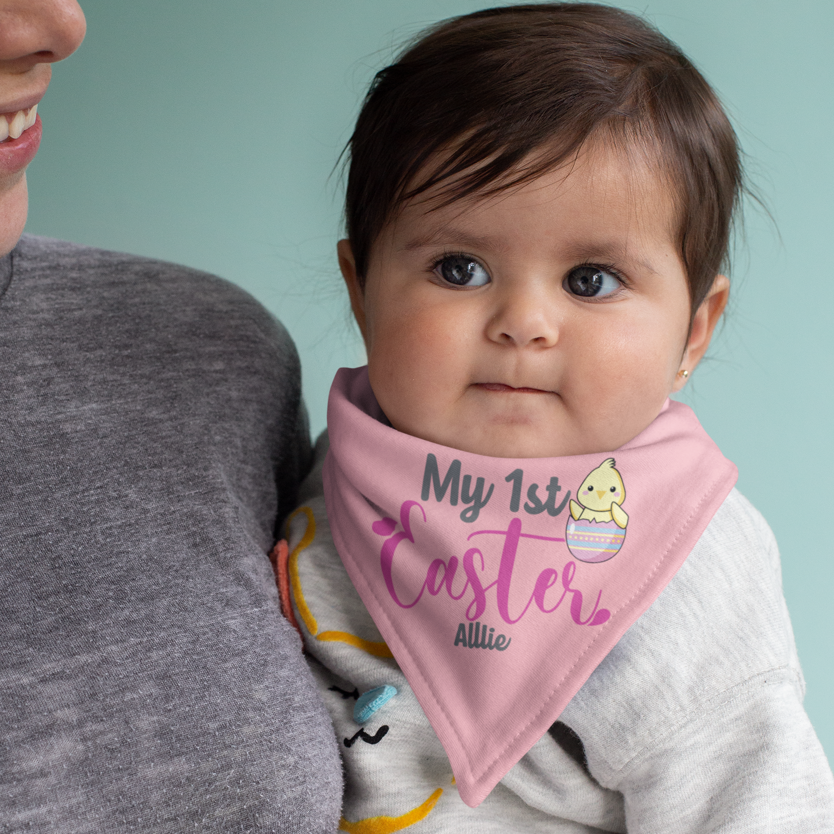 Personalised 1st Easter Baby Bib - Pink - WowWee.ie Personalised Gifts