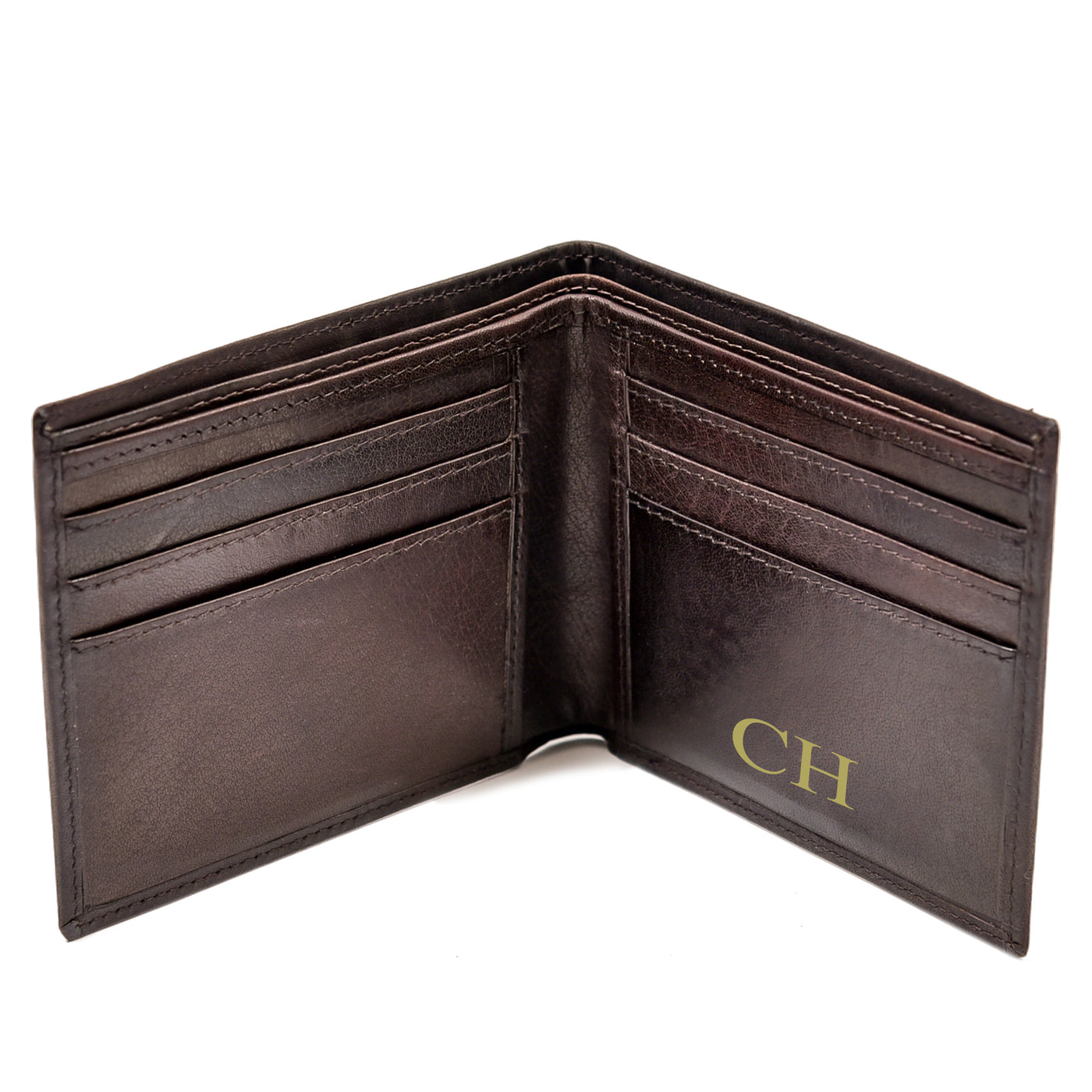Personalised Dark Brown Leather Wallet