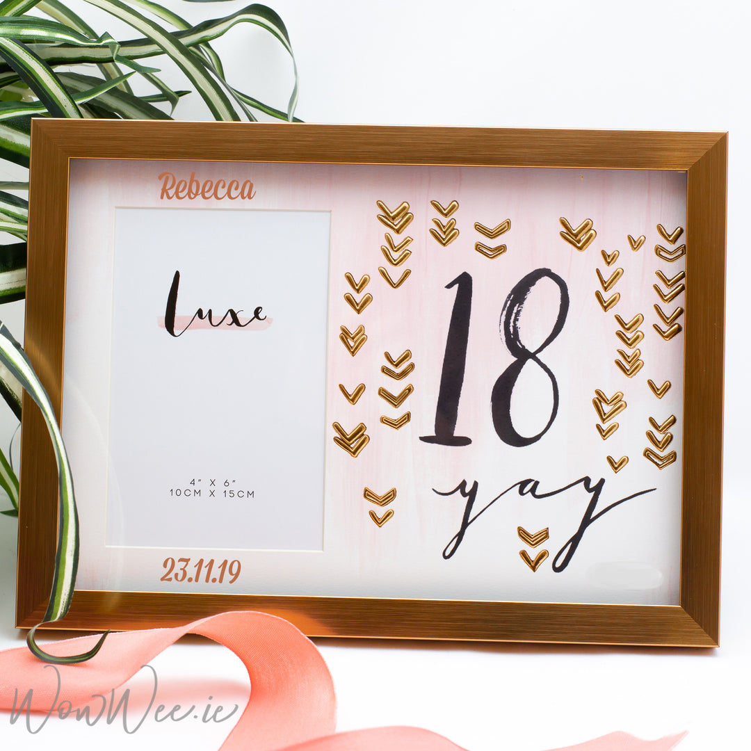 Personalised 18th Birthday Photo Frame - Rose Gold - WowWee.ie Personalised Gifts