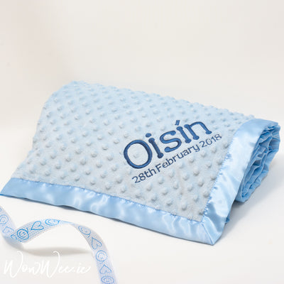 Personalised Baby Blanket - Blue Bubble - WowWee.ie Personalised Gifts