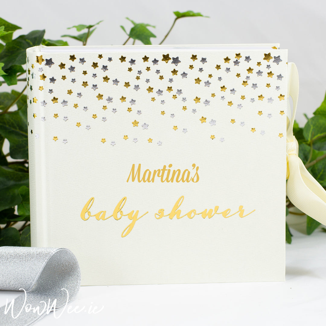 Personalised Baby Shower Photo Album - Little Stars - WowWee.ie Personalised Gifts