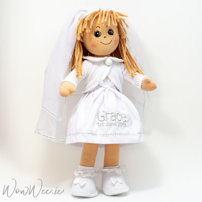 Personalised Communion Doll - Blonde Hair | Personalised First Holy Communion Gifts for Girls | Personalised Communion Keepsakes | WowWee.ie