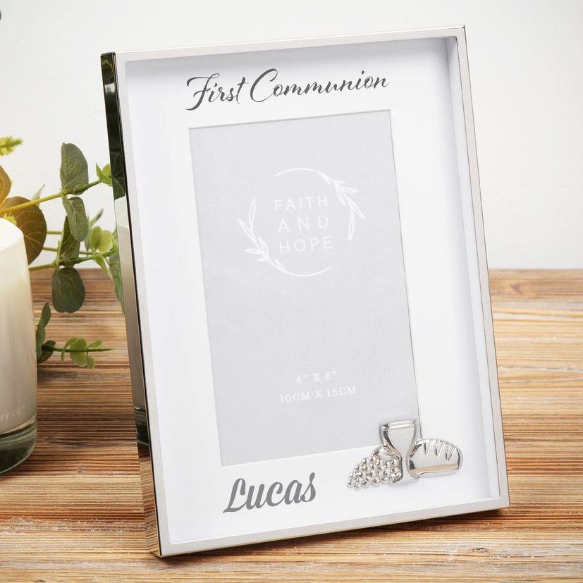 Personalised First Holy Communion Photo Frame - Sacred Silver - WowWee.ie Personalised Gifts