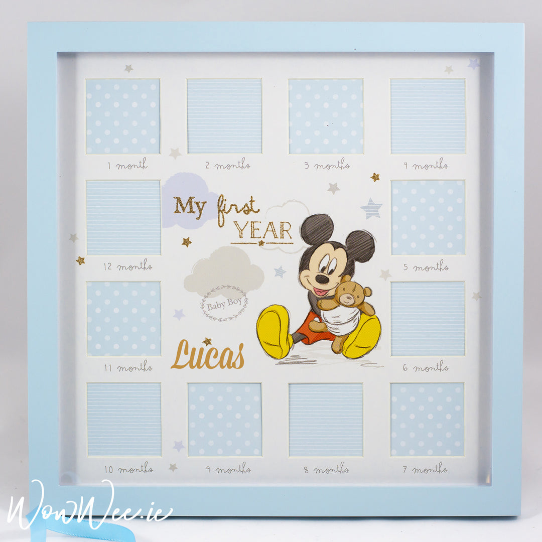 Personalised Photo Frame - Disney My First Year Frame - Mickey - WowWee.ie Personalised Gifts