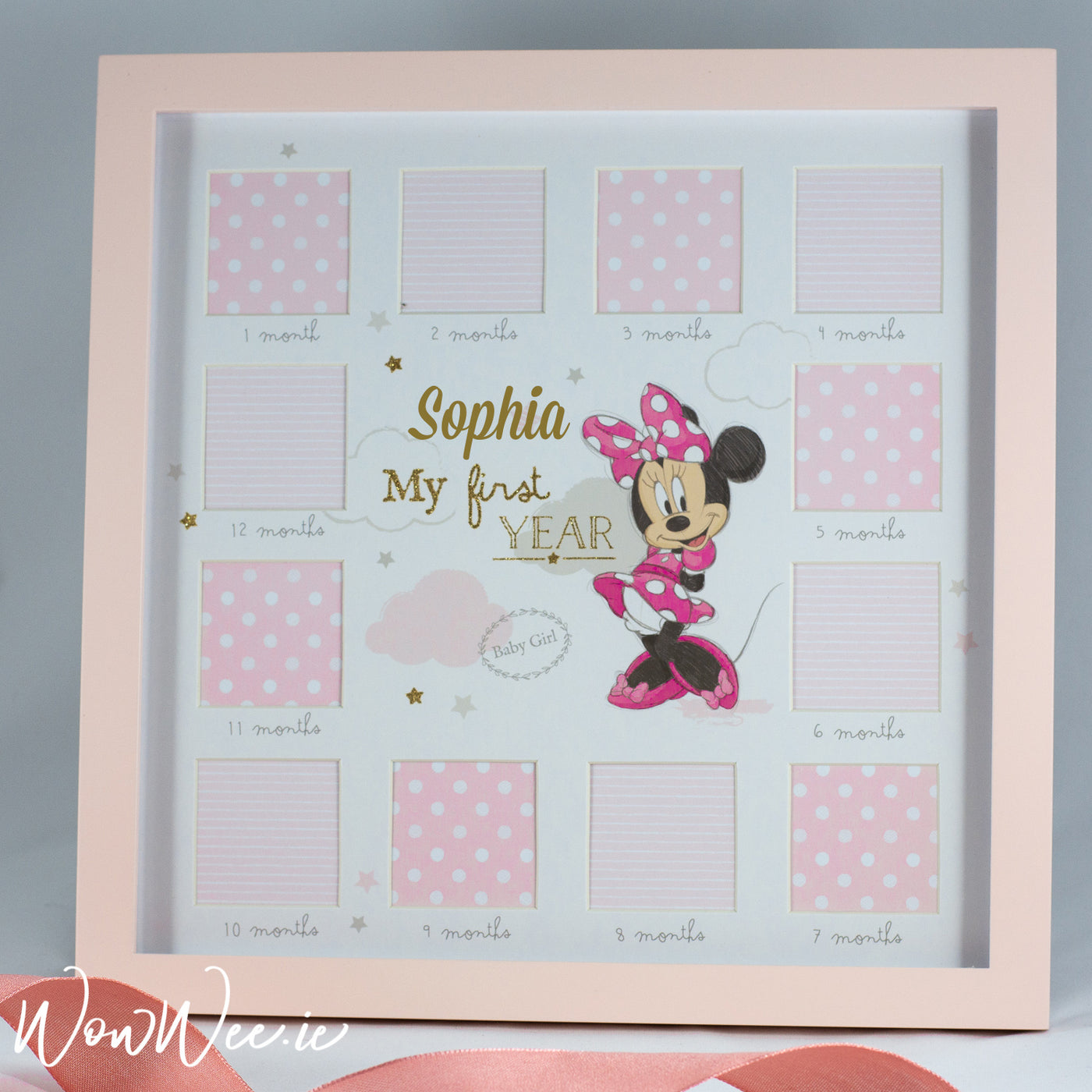 Personalised Photo Frame - Disney My First Year Frame - Minnie - WowWee.ie Personalised Gifts