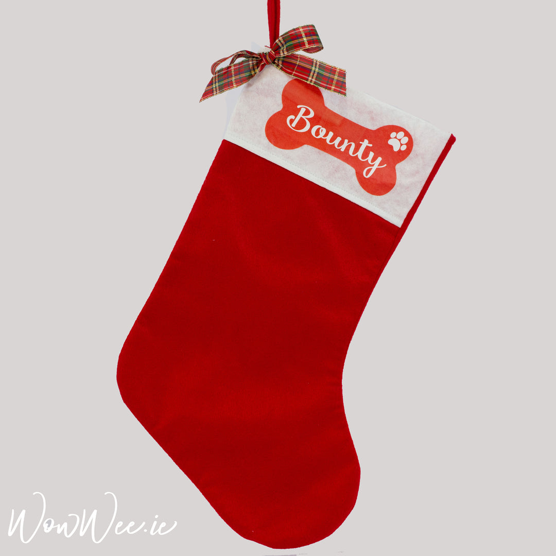 Personalised Christmas Stocking - Dog Bone - WowWee.ie Personalised Gifts