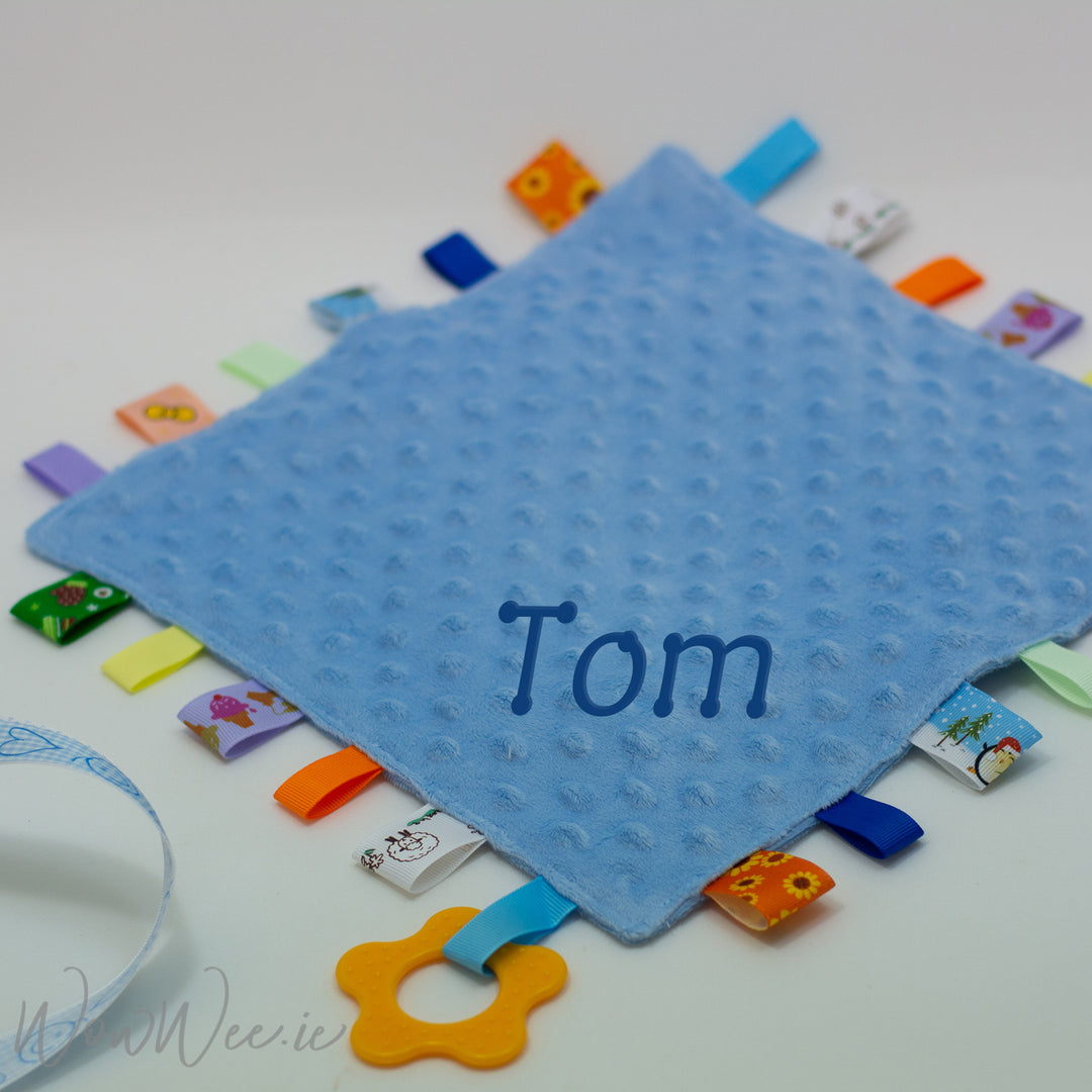 Personalised Taggie Comforter - Blue Bubble - WowWee.ie Personalised Gifts