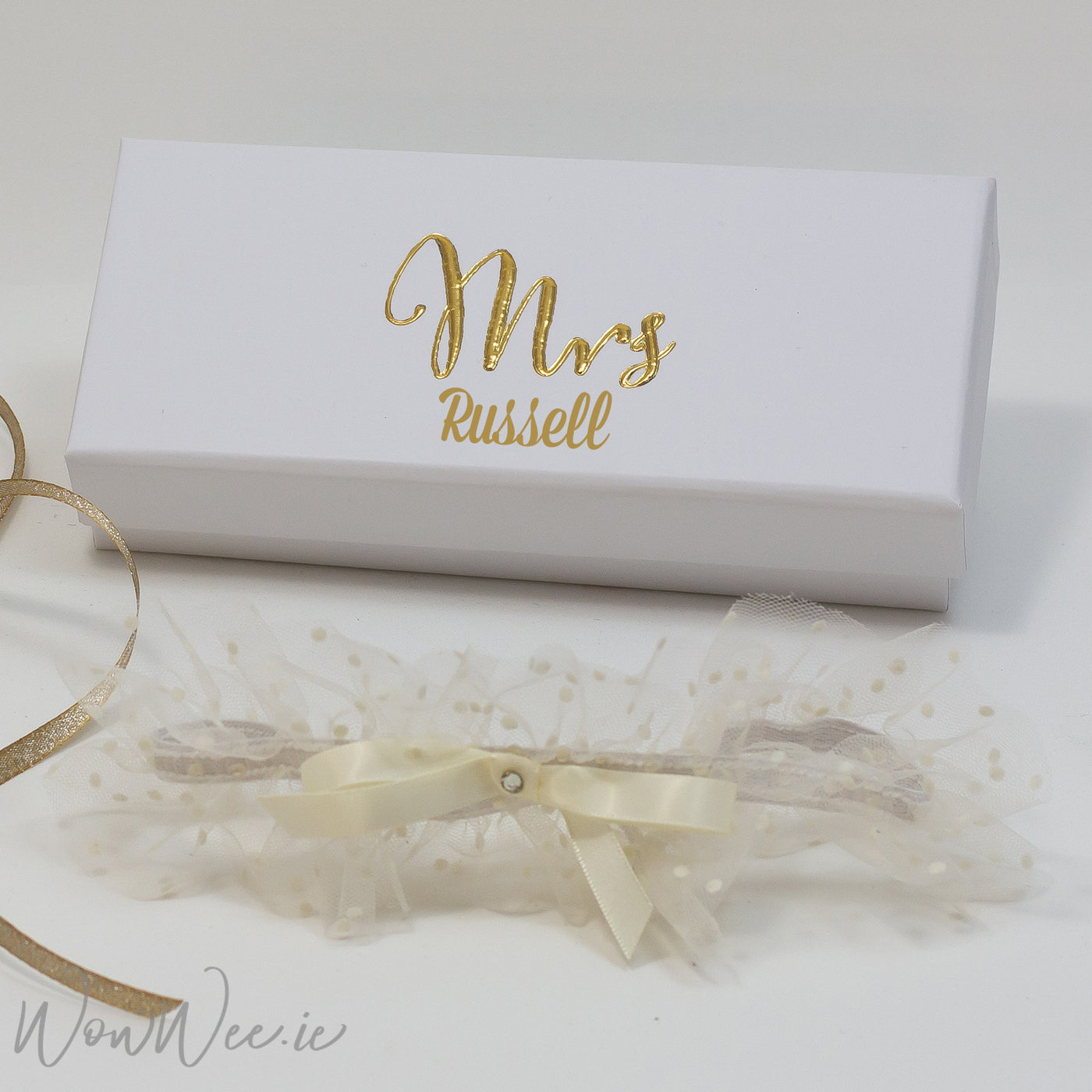 Wedding Garter - Mrs. in Personalised Presentation Box - WowWee.ie Personalised Gifts
