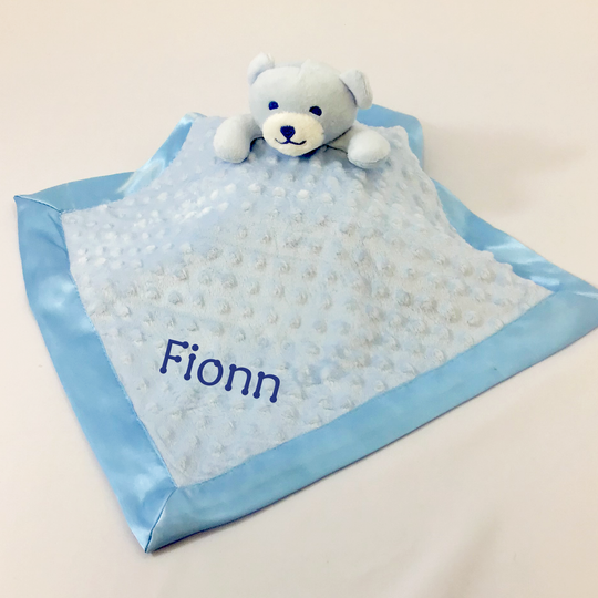 Personalised Baby Comforter - Light Blue Bubble