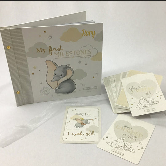 Personalised Disney Magical Beginnings Photo Album & Baby Milestone Cards