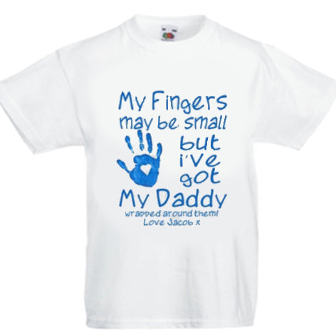 Personalised Father's Day T-Shirt  for Boys - My fingers may be small - WowWee.ie Personalised Gifts