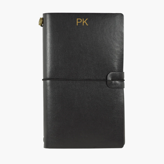 Personalised Leather Journal - Voyager Black