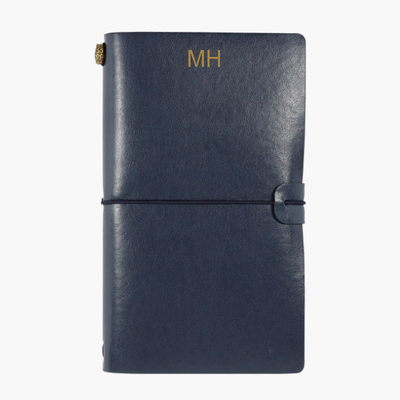 Personalised Leather Journal - Voyager Midnight Blue