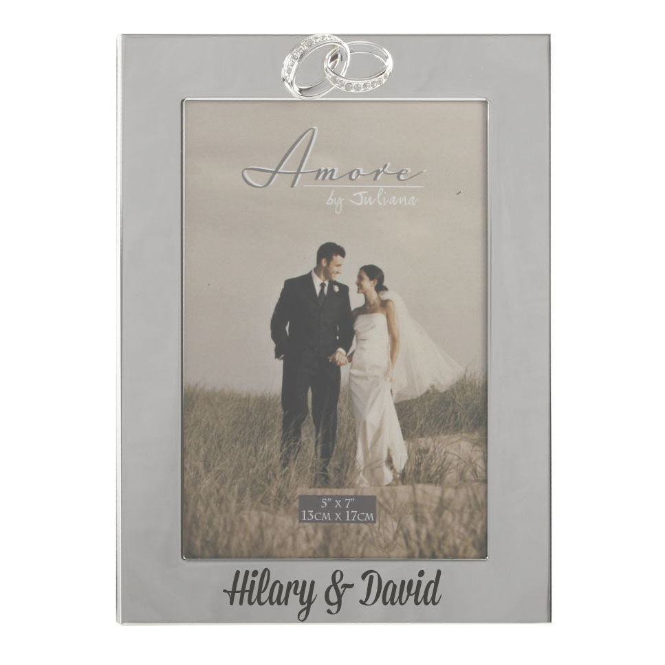 Personalised Wedding Frame - Silver-Plated With this Ring - 5" x 7" - WowWee.ie Personalised Gifts