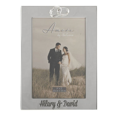 Personalised Wedding Frame - Silver-Plated With this Ring - 5" x 7" - WowWee.ie Personalised Gifts