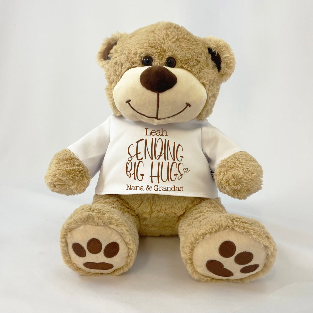 Personalised Teddy Brown Paws Bear - Sending Big Hugs