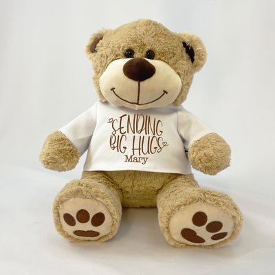 Personalised Teddy Brown Paws Bear - Sending Big Hugs