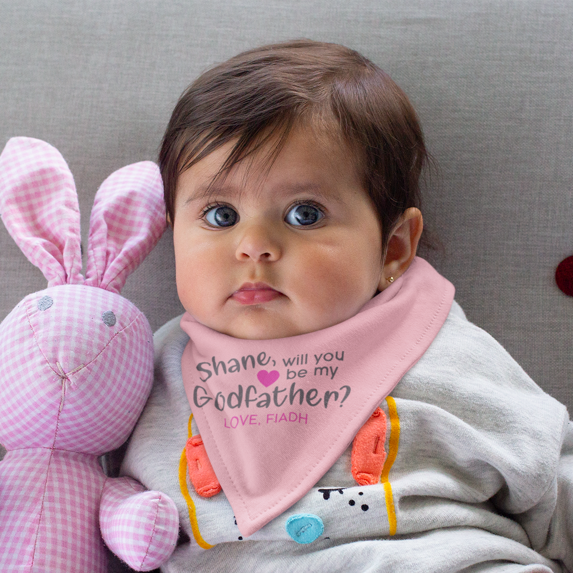 Personalised Baby Bib - Will You Be My GODFATHER? - Girl - WowWee.ie Personalised Gifts