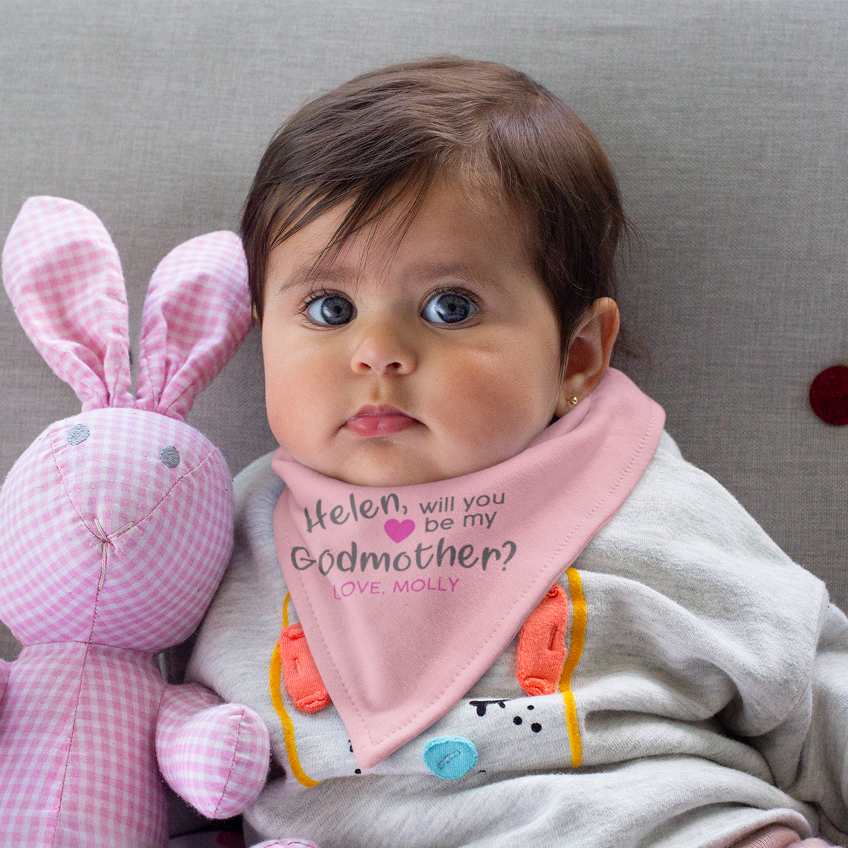 Personalised Baby Bib - Will You Be My GODMOTHER? - Girl - WowWee.ie Personalised Gifts
