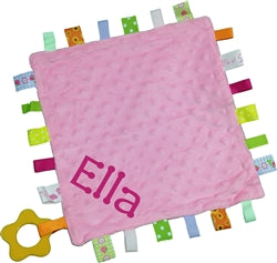 Personalised Taggie Comforter - Pink Bubble - WowWee.ie Personalised Gifts