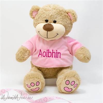 Personalised Teddy Bear - Pink Paws - WowWee.ie Personalised Gifts