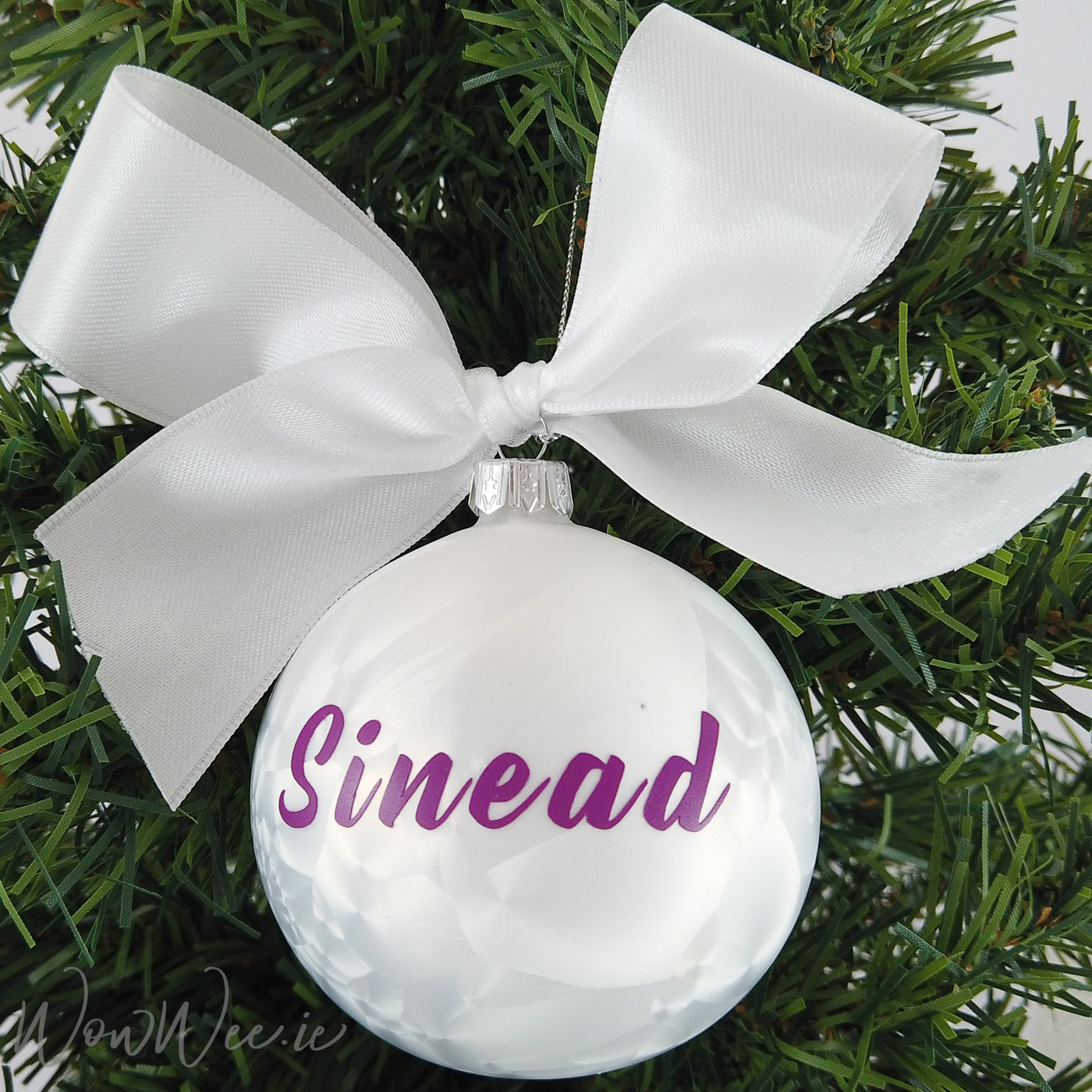Personalised Luxury Christmas Bauble - Icicle Dream - 8cm - WowWee.ie Personalised Gifts