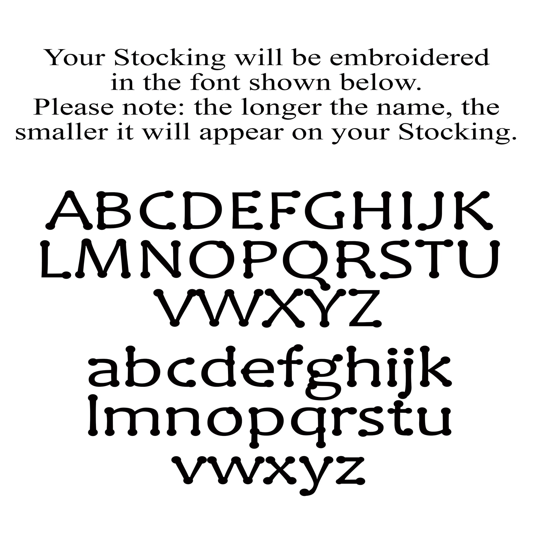Font Style Stocking Personalised Christmas Stockings | Traditional Fur Christmas Stockings ...