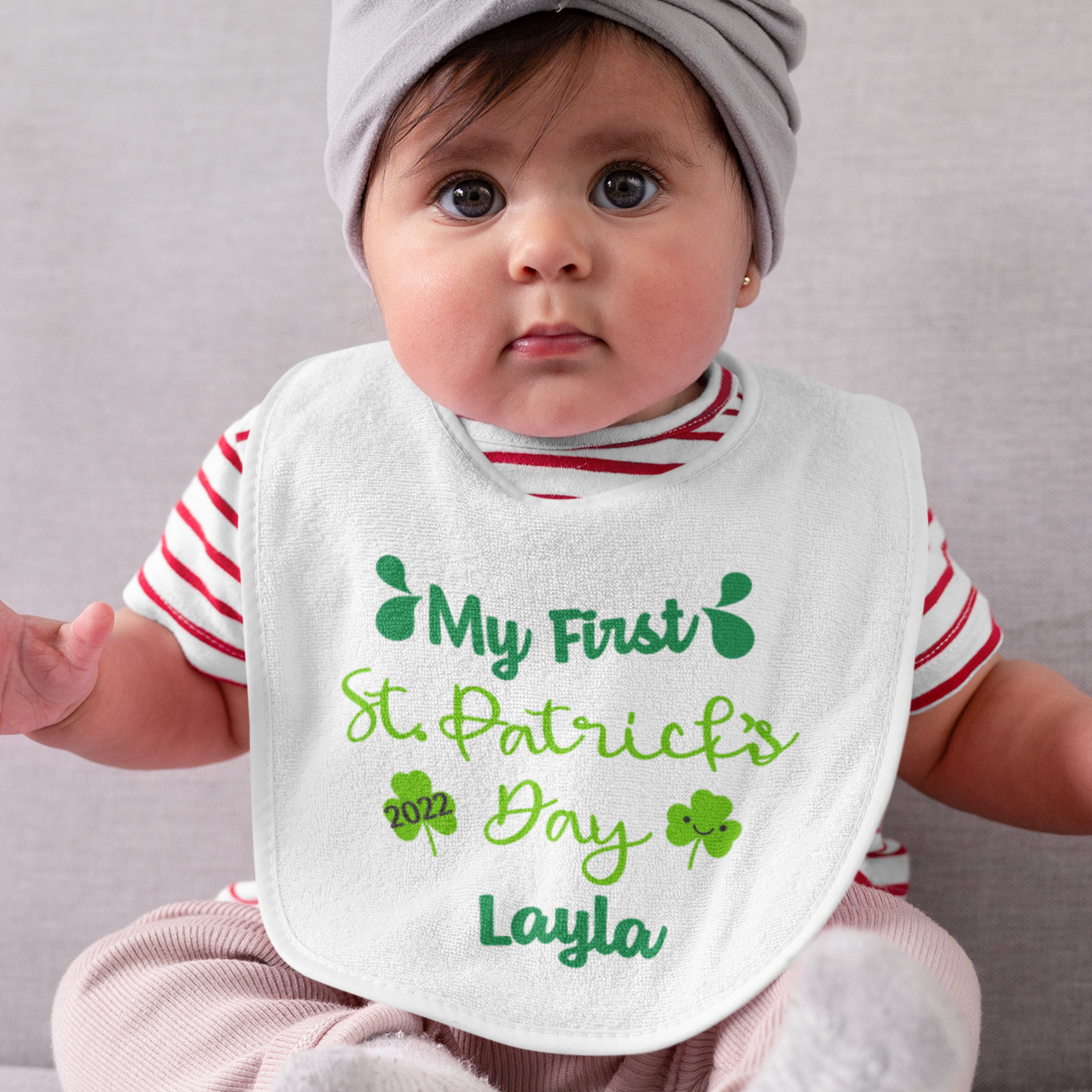 Personalised Baby Bib - First St. Patrick's Day 2024