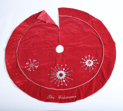 Personalised Velvet Christmas Tree Skirts - Beautifully Beaded & Embroidered - WowWee.ie Personalised Gifts